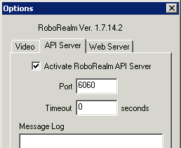 RoboRealm Server Activation