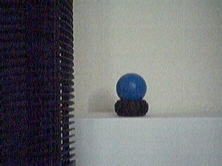 Blue ball in bad lighting